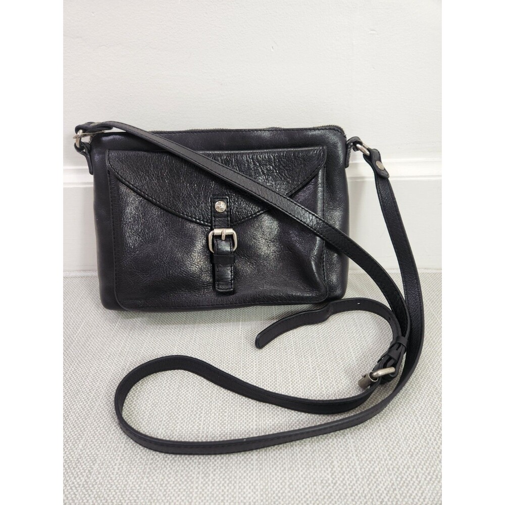 Patricia Nash Black Leather Crossbody Bag Adjustable Strap